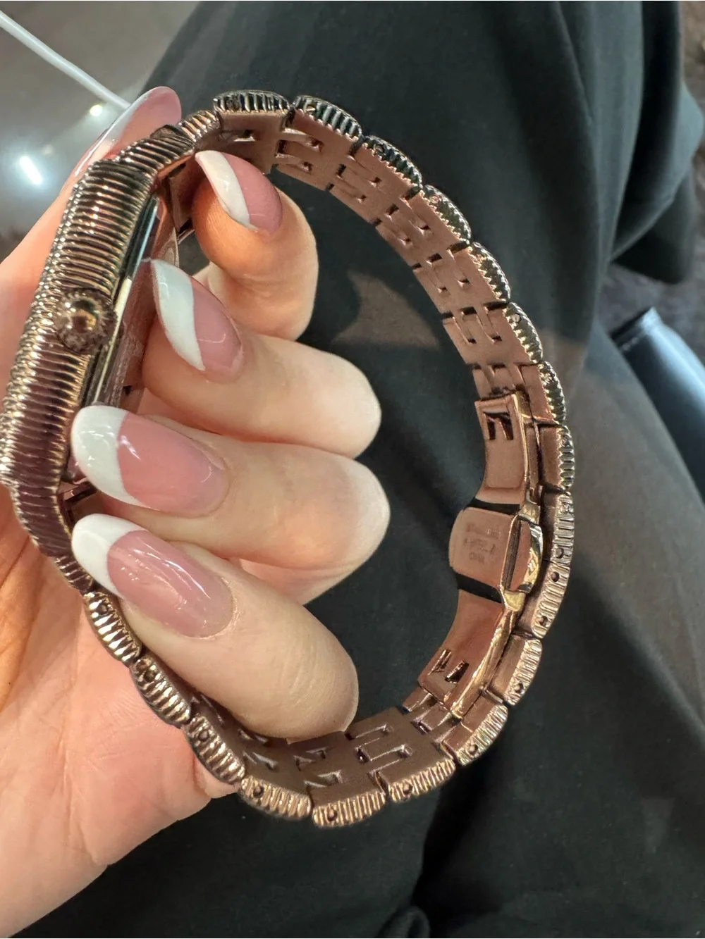 New Judith Ripka Brown Stainless Steel Cushion Bracelet Watch